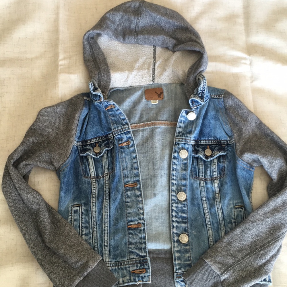 Hooded Denim Jacket American Eagle